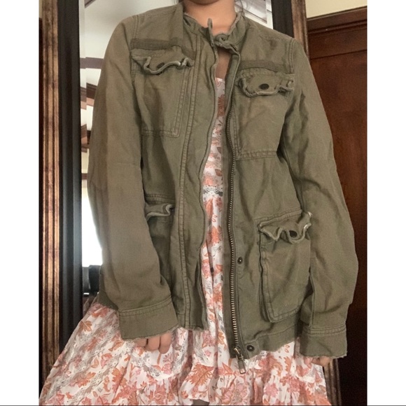 Free People Green Utility Jacket 